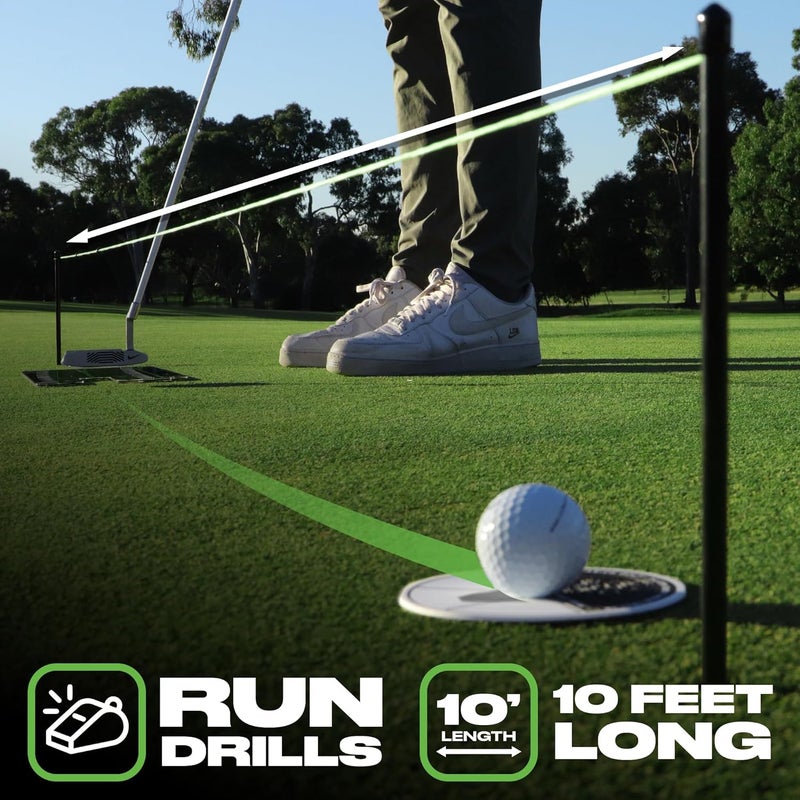 BACK 2 BASICS GOLF Putting String Line Triple Bead Alignment, Neon Green Visual Guide Putter Alignment Tool for Indoor & Outdoor Practice, Distance Control Golf Putting Aid for Precision Line Accuracy - Image 5
